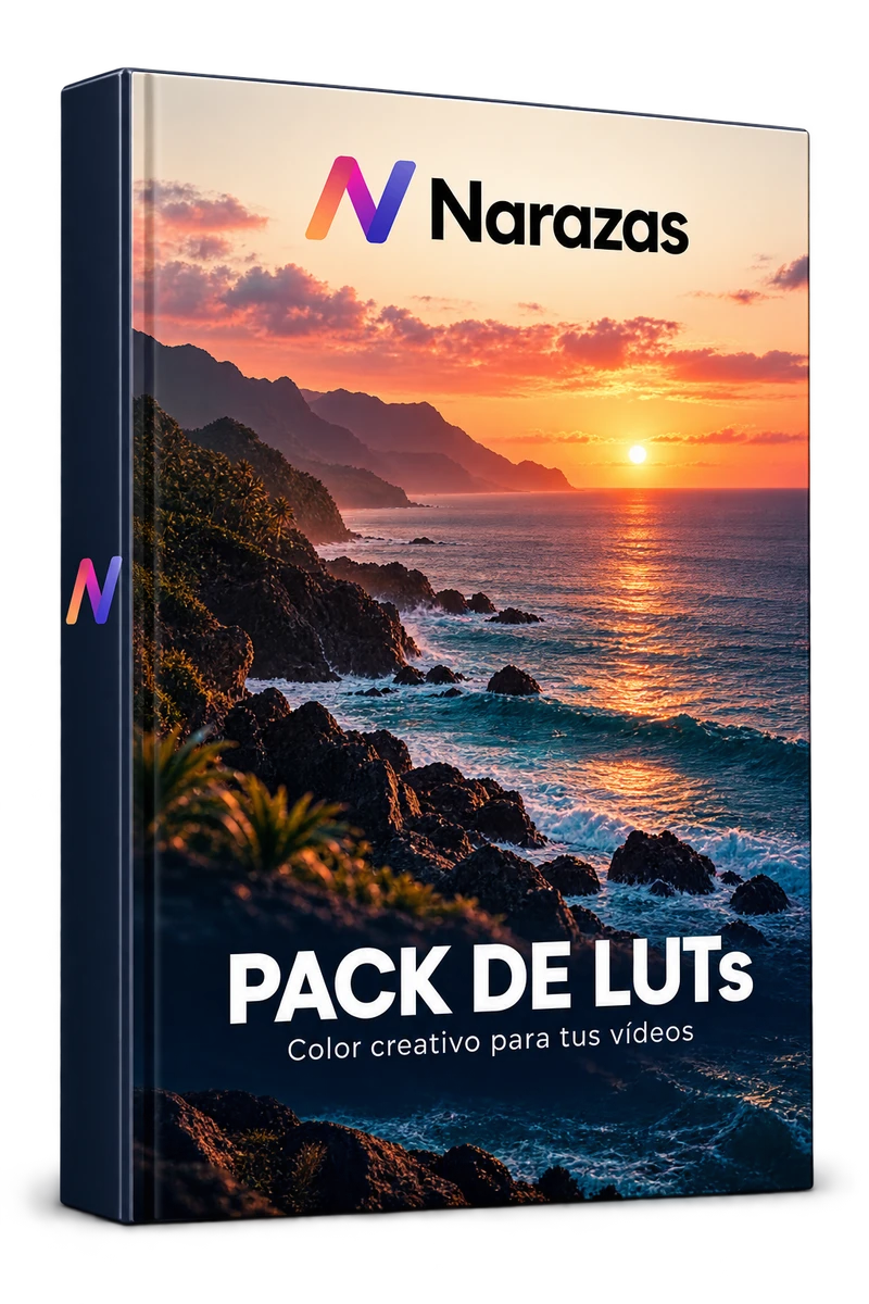 Libro del Pack de LUTs Narazas con portada de costa al atardecer